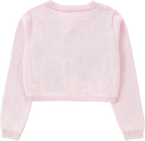Sparkle Cardigan for Girls,Long Sleeve Bolero Shrug W/ 2 Style Button, Open Front Cropped Knit Sweater 3-13Y in Saudi Arabia