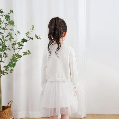 Sparkle Cardigan for Girls,Long Sleeve Bolero Shrug W/ 2 Style Button, Open Front Cropped Knit Sweater 3-13Y in Saudi Arabia