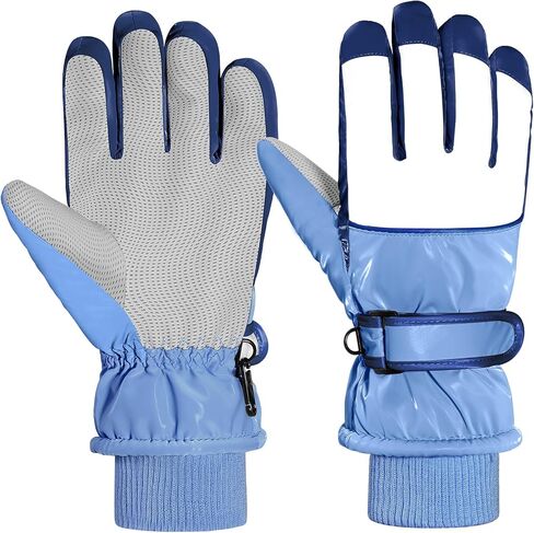 MoKo Kids Winter Snow Gloves, Waterproof Ski Gloves with Elastic Cuffs, Windproof Kids Ski Gloves, Thermal Kids Snow Gloves for Children Aged 6-15, Skiing, Snowboarding, Sledding, Cycling in Kuwait