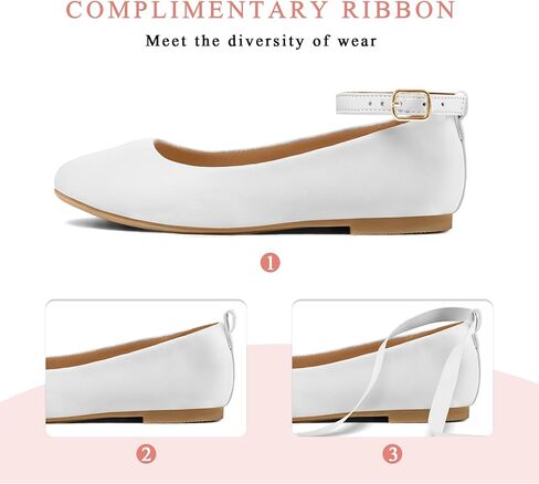 K KomForme Girl's Ballerina Flat Ankle Strap Dress Ballet Flat Shoes（Toddler/Little Kid/Big Kid） in Kuwait