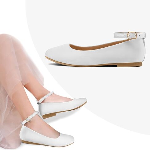K KomForme Girl's Ballerina Flat Ankle Strap Dress Ballet Flat Shoes（Toddler/Little Kid/Big Kid） in Kuwait