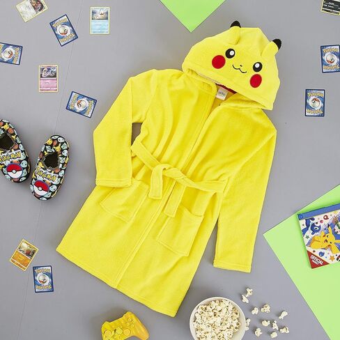 Pokemon Dressing Gown With 3D Pikachu Hood, Soft Fleece Dressing Gowns For Kids in Saudi Arabia