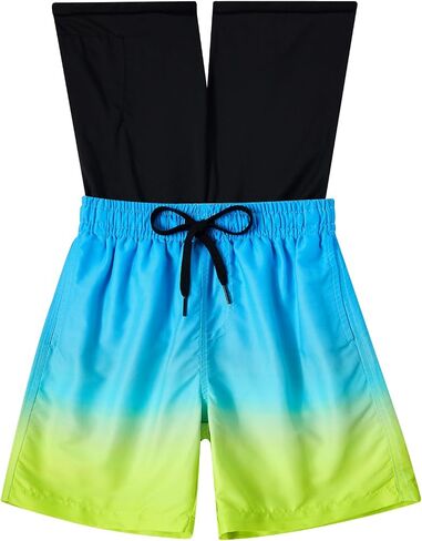 Cozople Boys Swim Trunks Quick Dry Compression Liner Swim Shorts Summer Bathing Suit with Inner Pocket Swimwear 7-20T in Kuwait