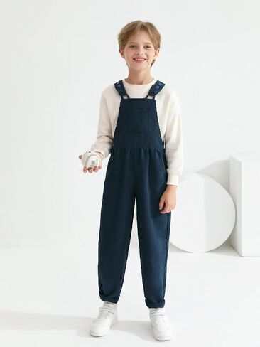 Haloumoning Boys Bib Overalls Kids Loose Retro Corduroy Suspender Pants Adjustable Strap Jumpsuit Fall Winter Outfits in Saudi Arabia