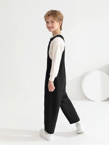 Haloumoning Boys Bib Overalls Kids Loose Retro Corduroy Suspender Pants Adjustable Strap Jumpsuit Fall Winter Outfits in Saudi Arabia