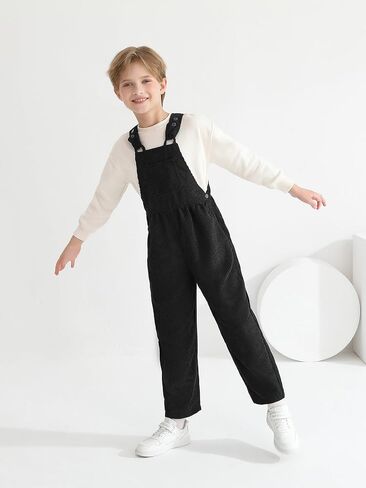 Haloumoning Boys Bib Overalls Kids Loose Retro Corduroy Suspender Pants Adjustable Strap Jumpsuit Fall Winter Outfits in Saudi Arabia