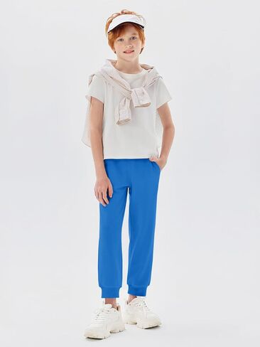 Haloumoning Boys Jogger Sweatpants Kids Summer Drawstring Elastic Waistband Athletic Pants with Poctkets 5-14 Years in Saudi Arabia