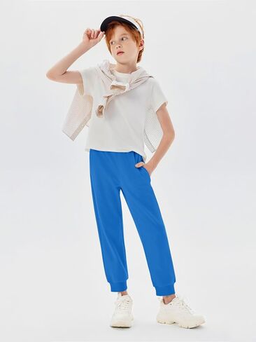 Haloumoning Boys Jogger Sweatpants Kids Summer Drawstring Elastic Waistband Athletic Pants with Poctkets 5-14 Years in Saudi Arabia