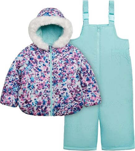 Carter's Girls 2-piece Snowsuit Faux Fur Trimmed Hooded Puffer Jacket and Ski Bib Set in Saudi Arabia
