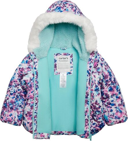 Carter's Girls 2-piece Snowsuit Faux Fur Trimmed Hooded Puffer Jacket and Ski Bib Set in Saudi Arabia