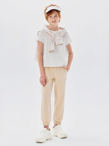 Haloumoning Boys Jogger Sweatpants Kids Summer Drawstring Elastic Waistband Athletic Pants with Poctkets 5-14 Years in Saudi Arabia