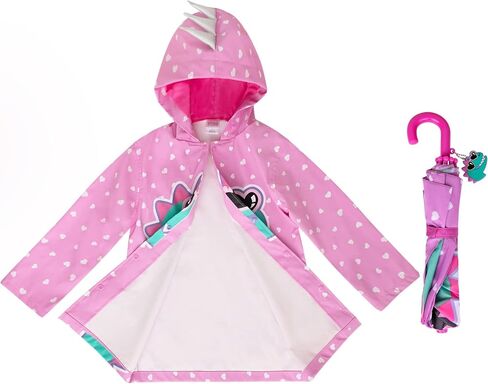 addie & tate Kids Umbrella for Girls and Boys & Rain Coats Set -Toddler Umbrellas Kids Raincoat Boys Girls Jacket in Saudi Arabia