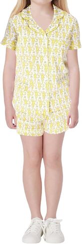 Amiblvowa Kids Toddler Baby Girl Monkey Pajamas Pajama Set Girls Roller Dupes Rabbit Preppy Button Down Shorts Summer Pjs in Saudi Arabia