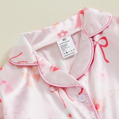 Twopumpkin Toddler Girl Boy Halloween Satin Silk Pajamas Button Down 2 Piece Pajama Set Little Kids Girls Pjs Nightgown in Kuwait