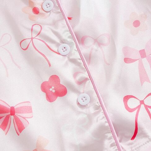 Twopumpkin Toddler Girl Boy Halloween Satin Silk Pajamas Button Down 2 Piece Pajama Set Little Kids Girls Pjs Nightgown in Kuwait