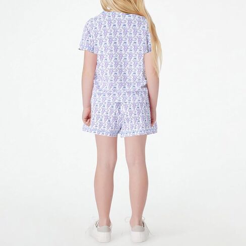 Amiblvowa Kids Toddler Baby Girl Monkey Pajamas Pajama Set Girls Roller Dupes Rabbit Preppy Button Down Shorts Summer Pjs in Saudi Arabia