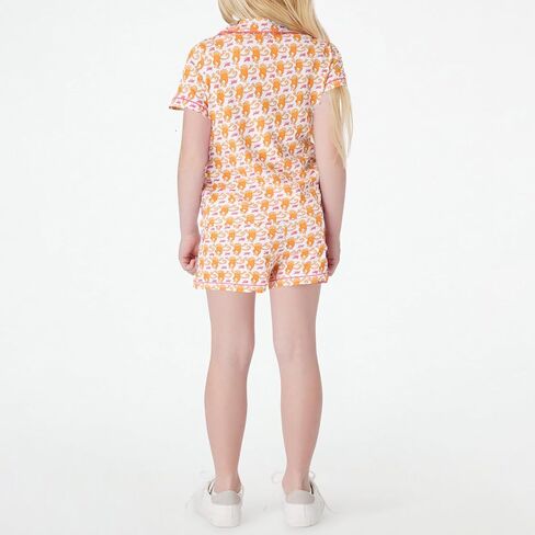 Amiblvowa Kids Toddler Baby Girl Monkey Pajamas Pajama Set Girls Roller Dupes Rabbit Preppy Button Down Shorts Summer Pjs in Saudi Arabia