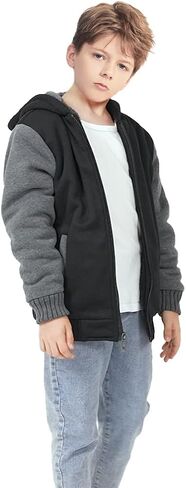 GEEK LIGHTING Boys Sherpa Lined Hoodie Kids Fleece Sweatshirt Full Zip Hooded Jacket in Saudi Arabia