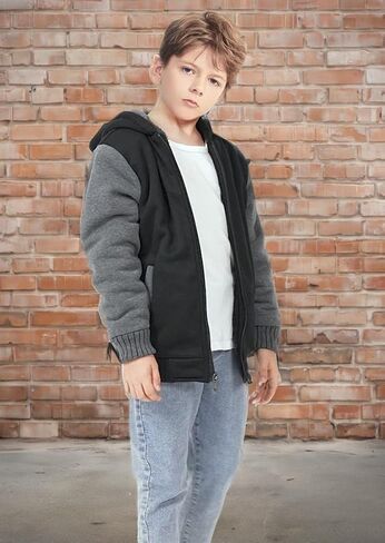 GEEK LIGHTING Boys Sherpa Lined Hoodie Kids Fleece Sweatshirt Full Zip Hooded Jacket in Saudi Arabia