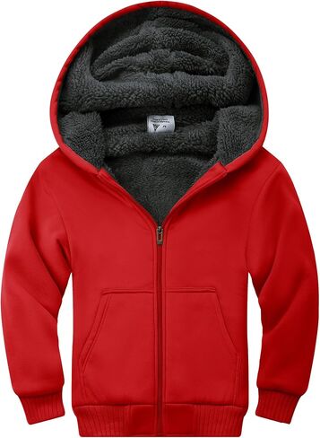 SWISSWELL Kids Fleece Hoodie Full Zip Hooded Sweatshirt Long Sleeve Cozy Jacket for Boys and Girls 6-15 Years Old in Saudi Arabia