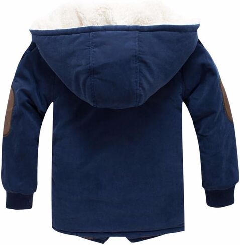 Mallimoda Boy's Thick Cotton-Padded Parka Jacket Hooded Fleece Coat in Saudi Arabia