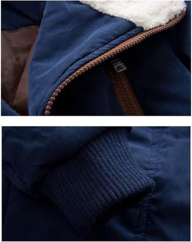 Mallimoda Boy's Thick Cotton-Padded Parka Jacket Hooded Fleece Coat in Saudi Arabia