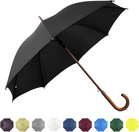SoulRain 48" Arc Classic Wood Handle Umbrella Auto Open Windproof clear Unbreakable Stick Rain Umbrella in Saudi Arabia