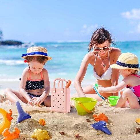 Mini Rubber Tote Bag With 7 Charms Mini Rubber Beach Bag X-Small Rubber Tote Bag For Little Girls And Woman in Saudi Arabia