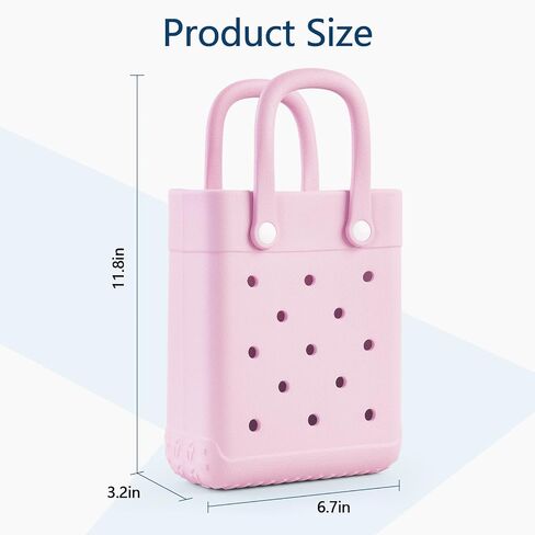 Mini Rubber Tote Bag With 7 Charms Mini Rubber Beach Bag X-Small Rubber Tote Bag For Little Girls And Woman in Saudi Arabia