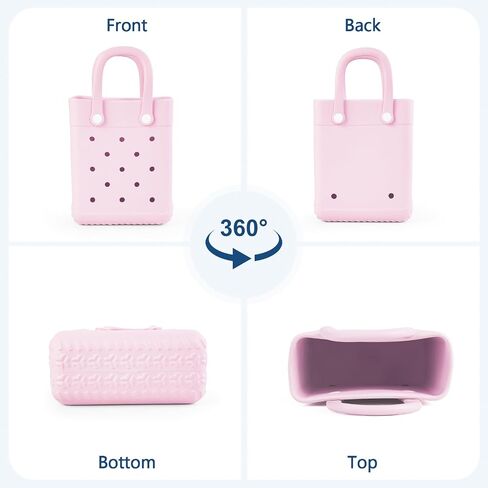 Mini Rubber Tote Bag With 7 Charms Mini Rubber Beach Bag X-Small Rubber Tote Bag For Little Girls And Woman in Saudi Arabia
