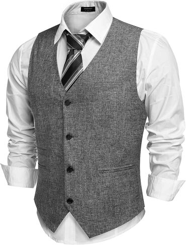 COOFANDY Men's Casual Business Vests Lightweight Waistcoat Slim Fit Suit Vest in Saudi Arabia