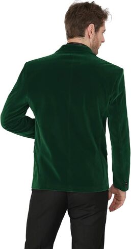 MAGE MALE Men's 2 Piece Velvet Suit Peak Lapel One Button Slim Fit Tuxedo Blazer Party Dinner Jacket & Pants in Kuwait