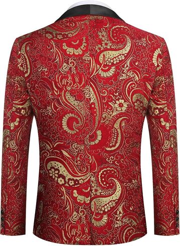 COOFANDY Men's Floral Tuxedo Jacket Luxury Embroidered Wedding Blazer Dress Suit for Party Dinner in Kuwait