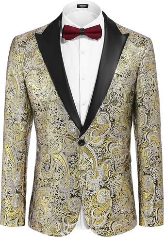 COOFANDY Men's Floral Paisley Formal Tuxedo Suit Jacket Dress Dinner Party Prom Weeding Blazer in Saudi Arabia