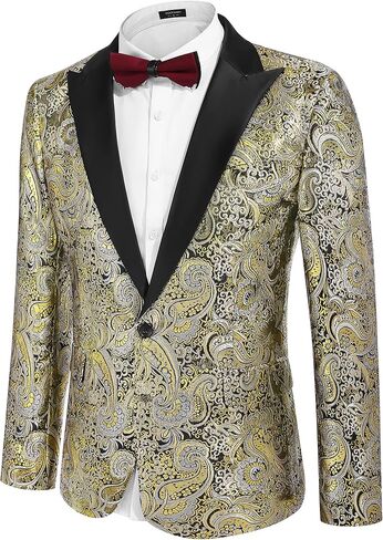 COOFANDY Men's Floral Paisley Formal Tuxedo Suit Jacket Dress Dinner Party Prom Weeding Blazer in Saudi Arabia