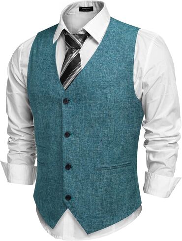 COOFANDY Men's Casual Business Vests Lightweight Waistcoat Slim Fit Suit Vest in Saudi Arabia