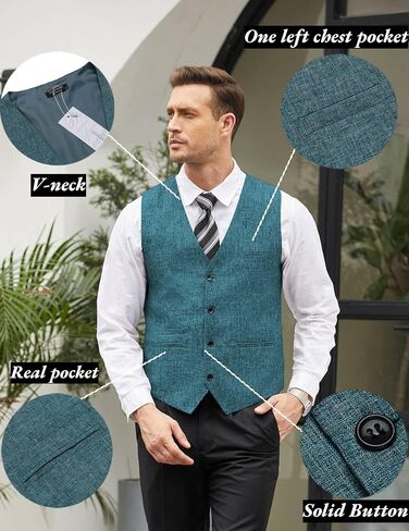 COOFANDY Men's Casual Business Vests Lightweight Waistcoat Slim Fit Suit Vest in Saudi Arabia