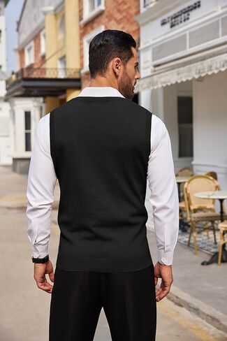 COOFANDY Men's Sweater Vest Sleeveless V Neck Knitted Slim Fit Casual Lightweight Pullover Sweater in Saudi Arabia