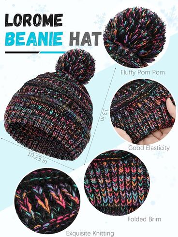 Winter Hat Scarf Gloves and Ear Warmer, Warm Knit Beanie Hat Touch Screen Gloves Set Winter Gifts Neck Scarves for Women in Saudi Arabia
