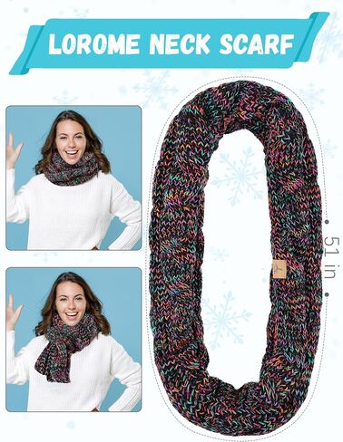 Winter Hat Scarf Gloves and Ear Warmer, Warm Knit Beanie Hat Touch Screen Gloves Set Winter Gifts Neck Scarves for Women in Saudi Arabia