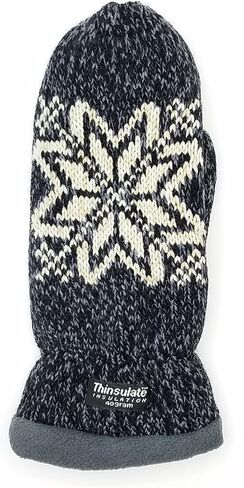 BRUCERIVER Women Snowflake Knit Mittens with Warm Thinsulate Fleece Lining in Kuwait