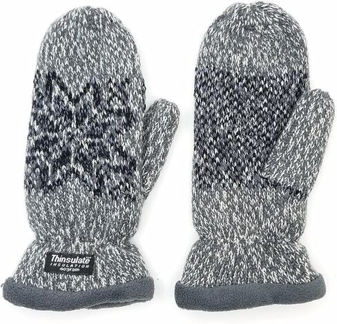 BRUCERIVER Women Snowflake Knit Mittens with Warm Thinsulate Fleece Lining in Kuwait