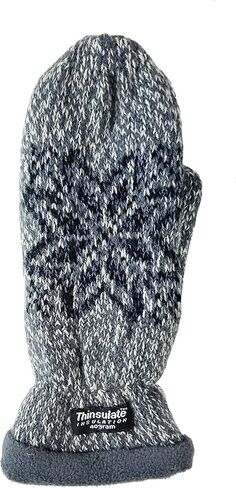 BRUCERIVER Women Snowflake Knit Mittens with Warm Thinsulate Fleece Lining in Kuwait