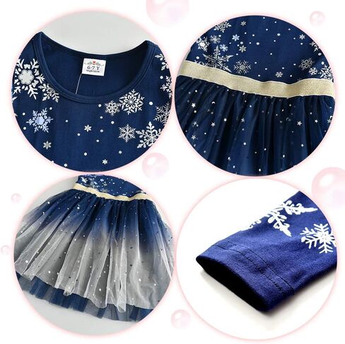 VIKITA Girls Dresses for Winter Long Sleeve Toddler Girls Clothes Party Tulle Dresses for Girls 3-12 Years in Kuwait