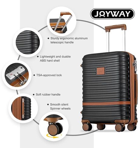 Joyway Expandable Luggage Sets 5 Piece, Hard Case Suitcase Set with Spinner Wheels, Hardshell Lightweight Travel Luggage with TSA Lock in Saudi Arabia