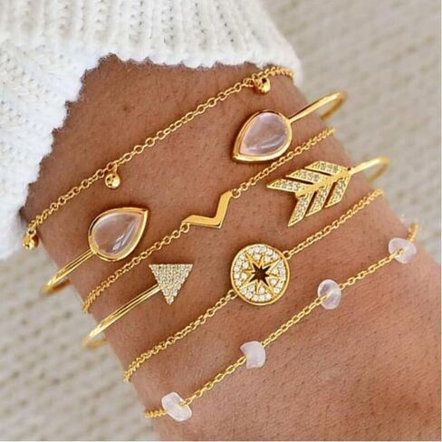 NEWITIN 69 Pieces Gold Jewelry Set for Women Fashion Costume Jewelry Gold Plated Necklace Bracelet Gold Earrings Set for Women in Saudi Arabia