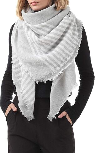 American Trends Womens Fall Winter Scarf Plaid Tassel Soft Warm Blanket Scarves Womens Shawl Wraps in Saudi Arabia