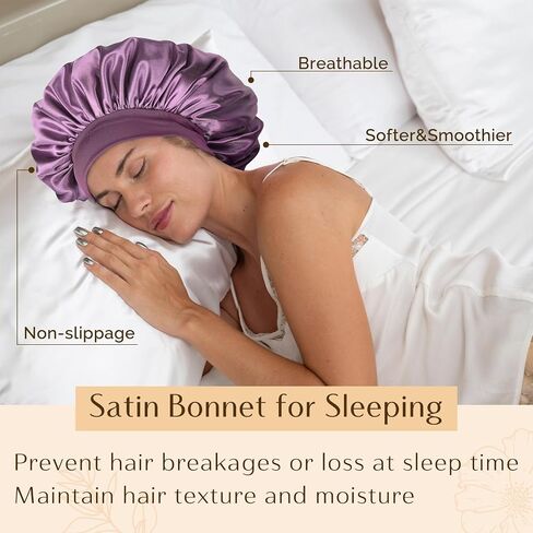 YANIBEST Bonnet for Men Hair Bonnet for Sleeping Double Layer Satin Bonnets for Black Women Curly Hair Braids in Kuwait