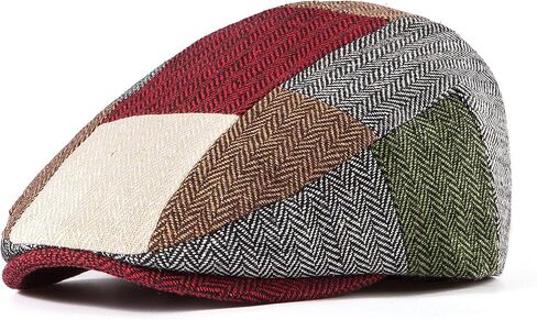 Men Ivy Hat Newsboy Cap - Classic Wool Blend Tweed Flat Cap Cabbie Hat Men in Kuwait