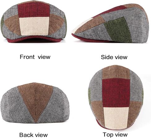 Men Ivy Hat Newsboy Cap - Classic Wool Blend Tweed Flat Cap Cabbie Hat Men in Kuwait